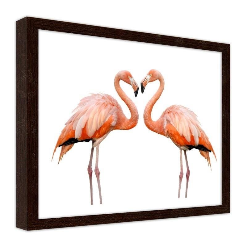 Glezna brūnā rāmī - The love of two flamingos Home Trends DECO
