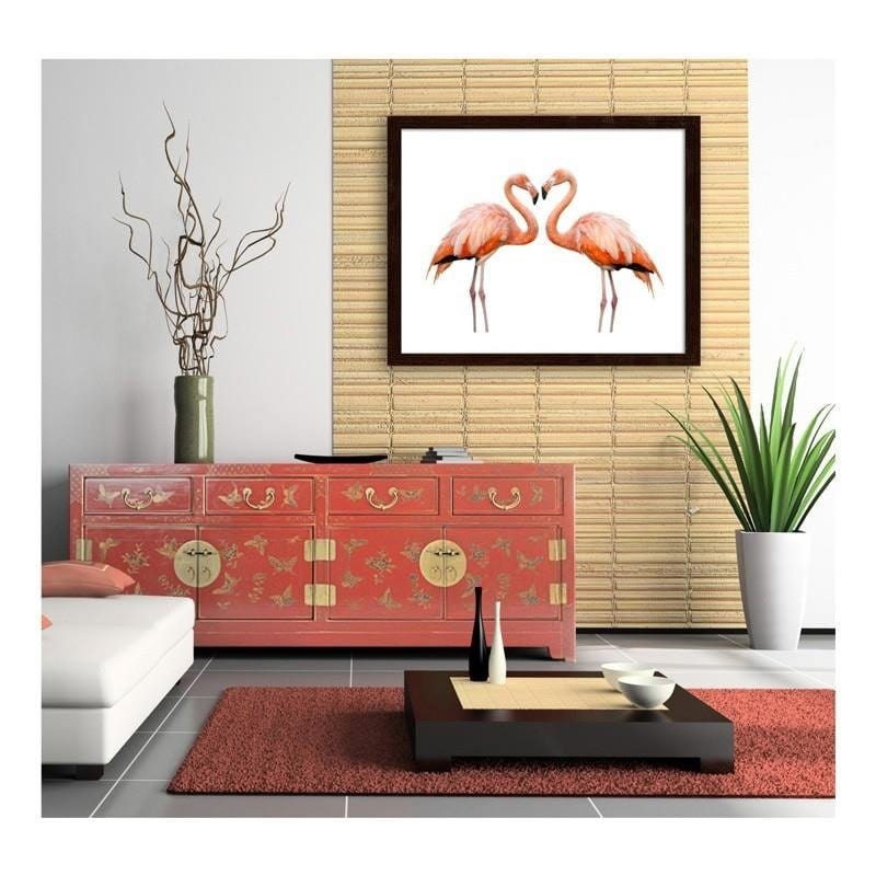 Glezna brūnā rāmī - The love of two flamingos Home Trends DECO