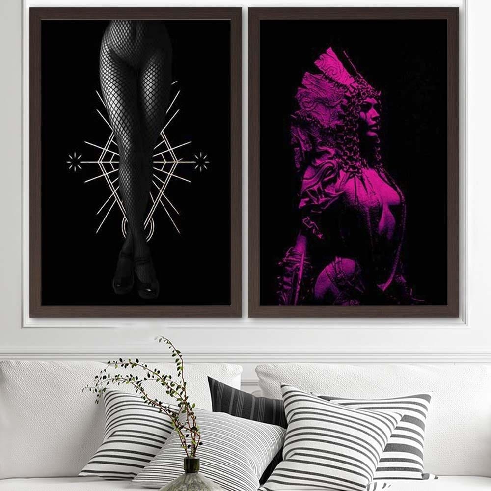 Glezna brūnā rāmī - The Pink Goddness Home Trends DECO