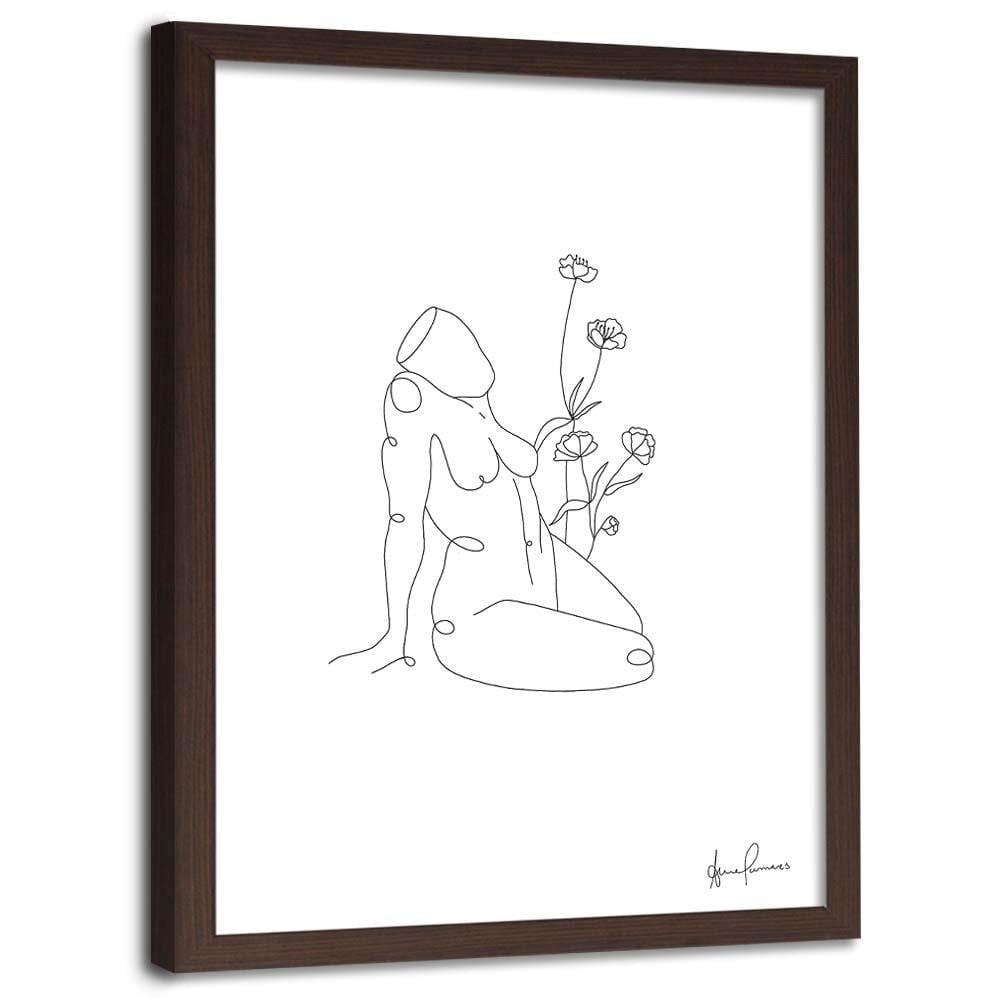 Glezna brūnā rāmī - The Posing Woman Home Trends DECO