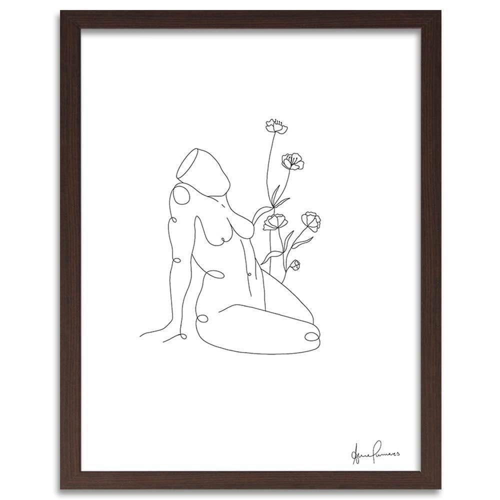 Glezna brūnā rāmī - The Posing Woman Home Trends DECO
