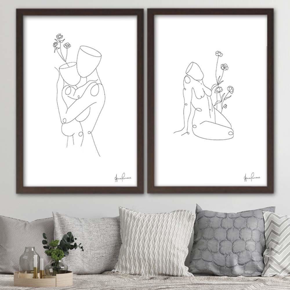 Glezna brūnā rāmī - The Posing Woman Home Trends DECO