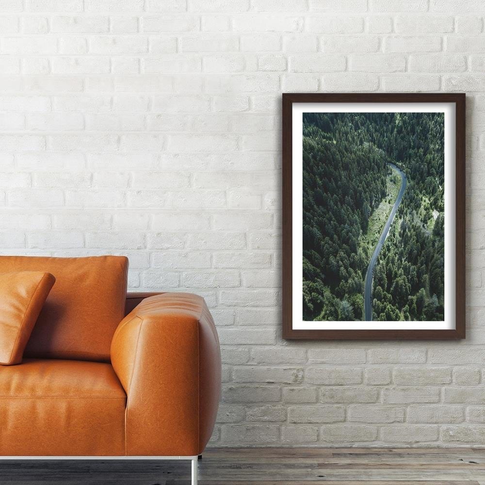 Glezna brūnā rāmī - The Road In The Forest Home Trends DECO