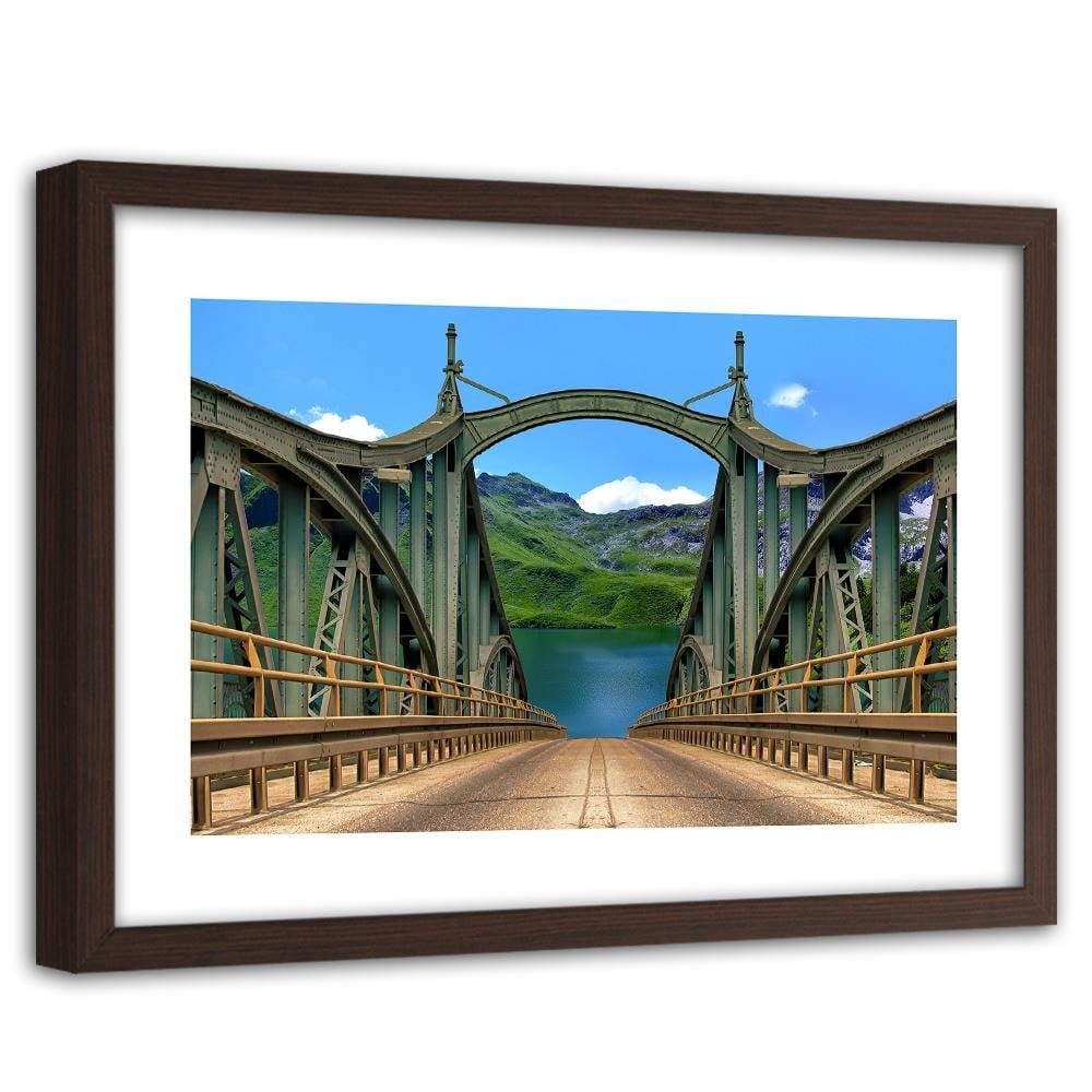 Glezna brūnā rāmī - The Road Over The Bridge Home Trends DECO