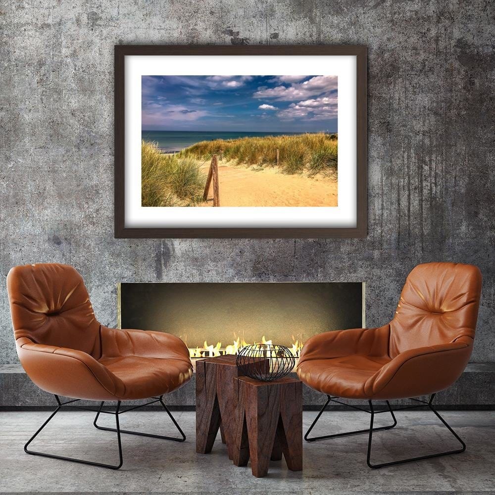Glezna brūnā rāmī - The Road Through The Dunes Home Trends DECO