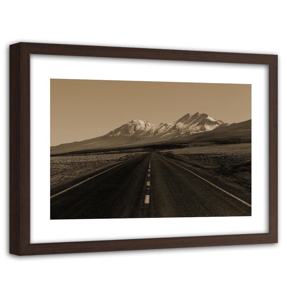 Glezna brūnā rāmī - The Road Through The Wilderness 1 Home Trends DECO