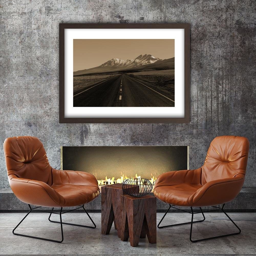 Glezna brūnā rāmī - The Road Through The Wilderness 1 Home Trends DECO