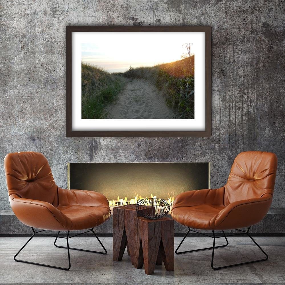 Glezna brūnā rāmī - The Road To The Beach Home Trends DECO