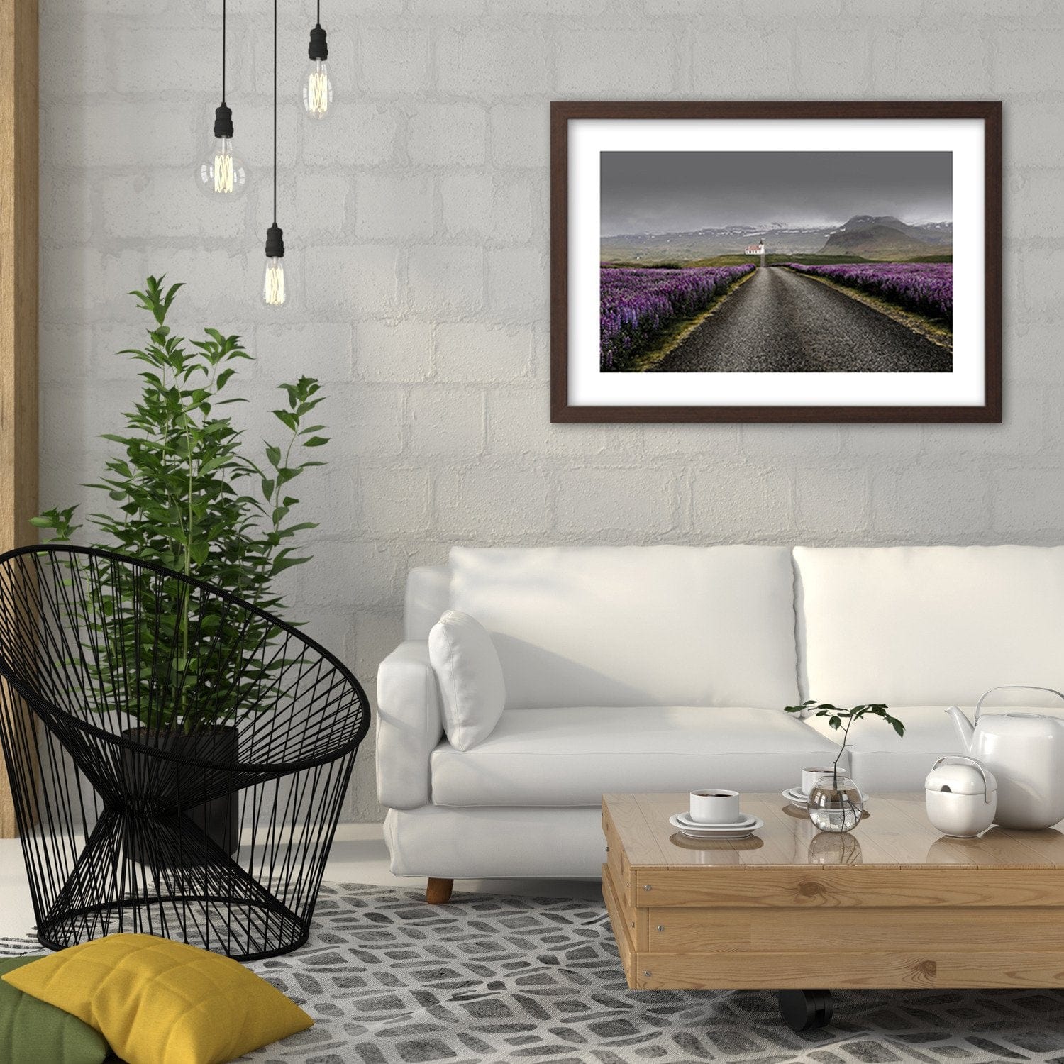 Glezna brūnā rāmī - The Road To The Church Home Trends DECO
