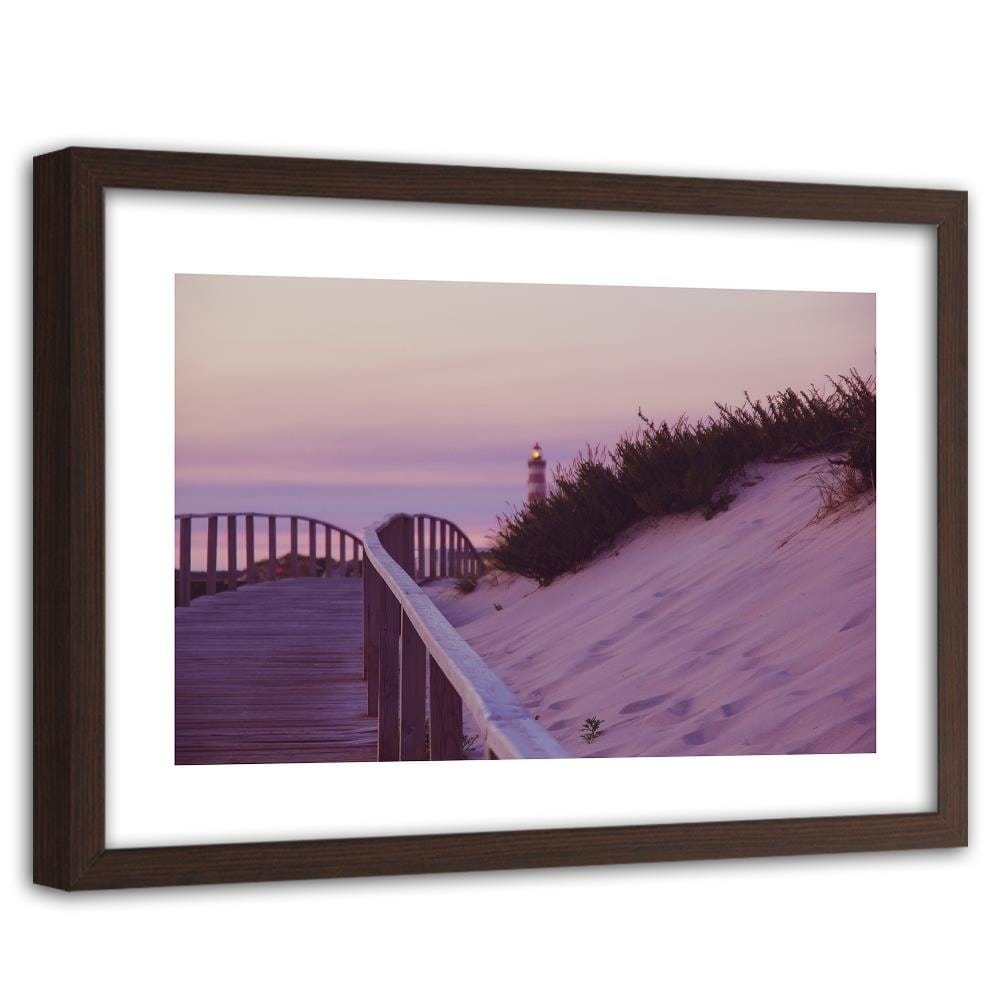 Glezna brūnā rāmī - The Road To The Lighthouse Home Trends DECO