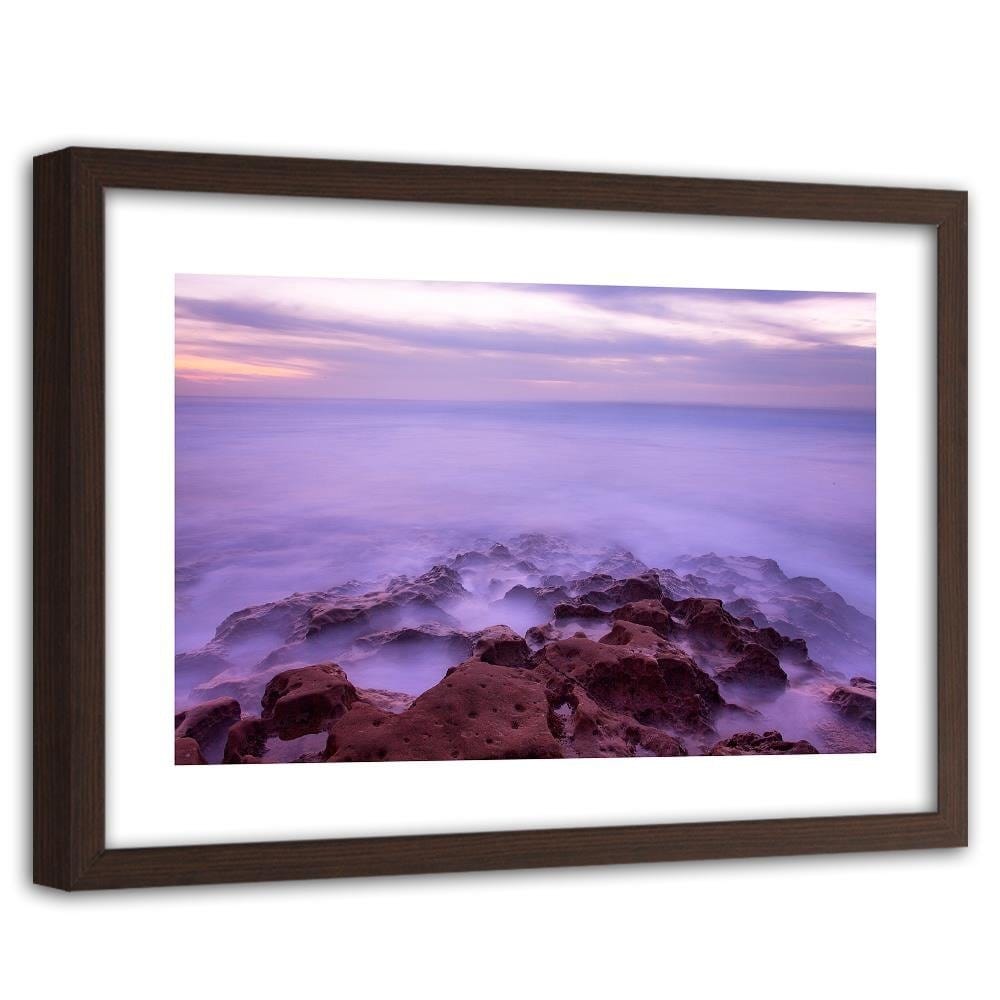 Glezna brūnā rāmī - The Rocks In The Fog Home Trends DECO