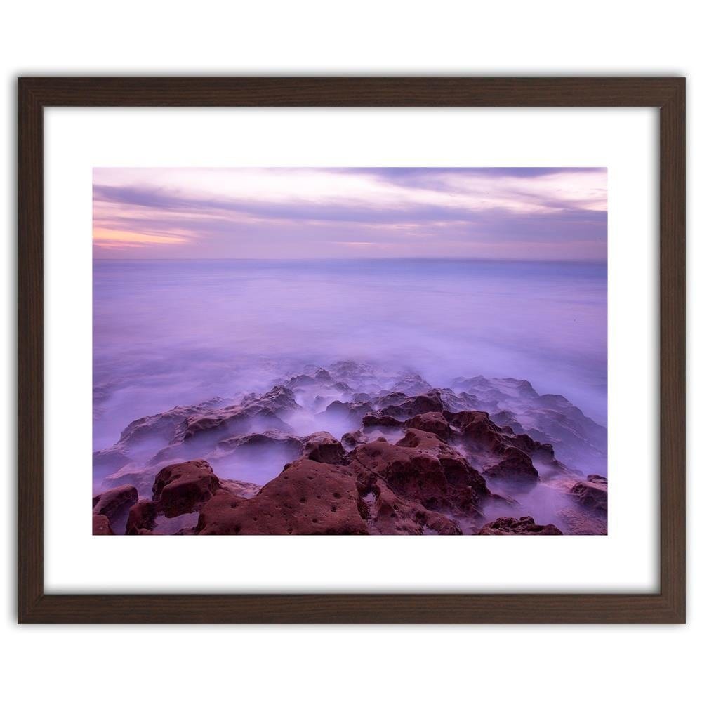 Glezna brūnā rāmī - The Rocks In The Fog Home Trends DECO