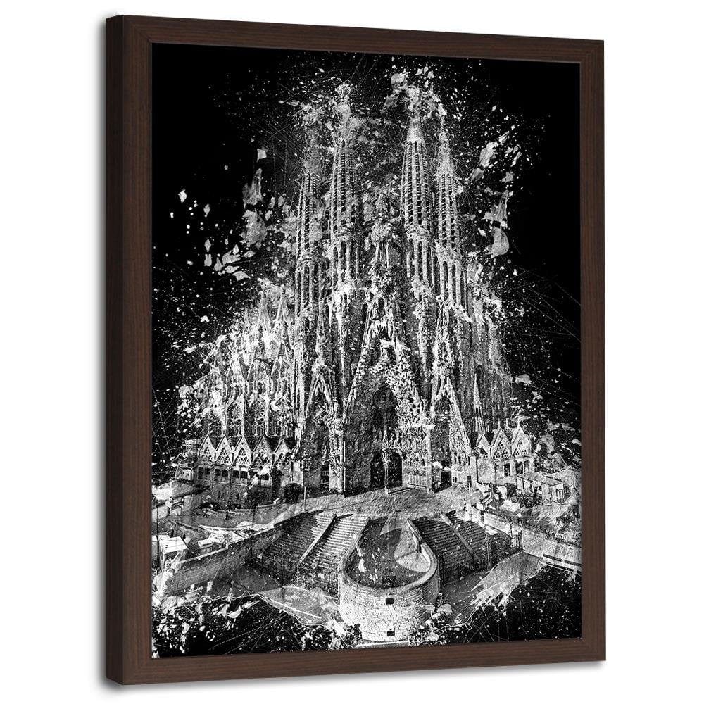 Glezna brūnā rāmī - The Sagrada Familia In Barcelona Home Trends DECO