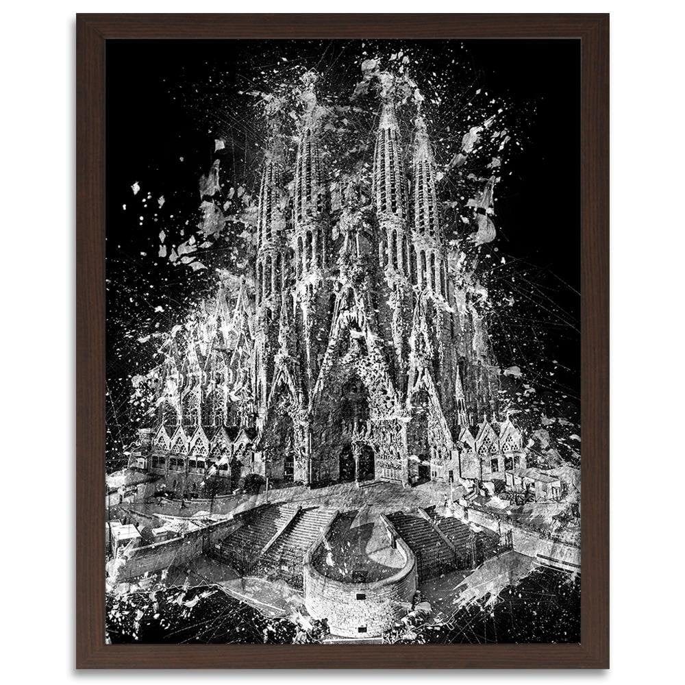 Glezna brūnā rāmī - The Sagrada Familia In Barcelona Home Trends DECO