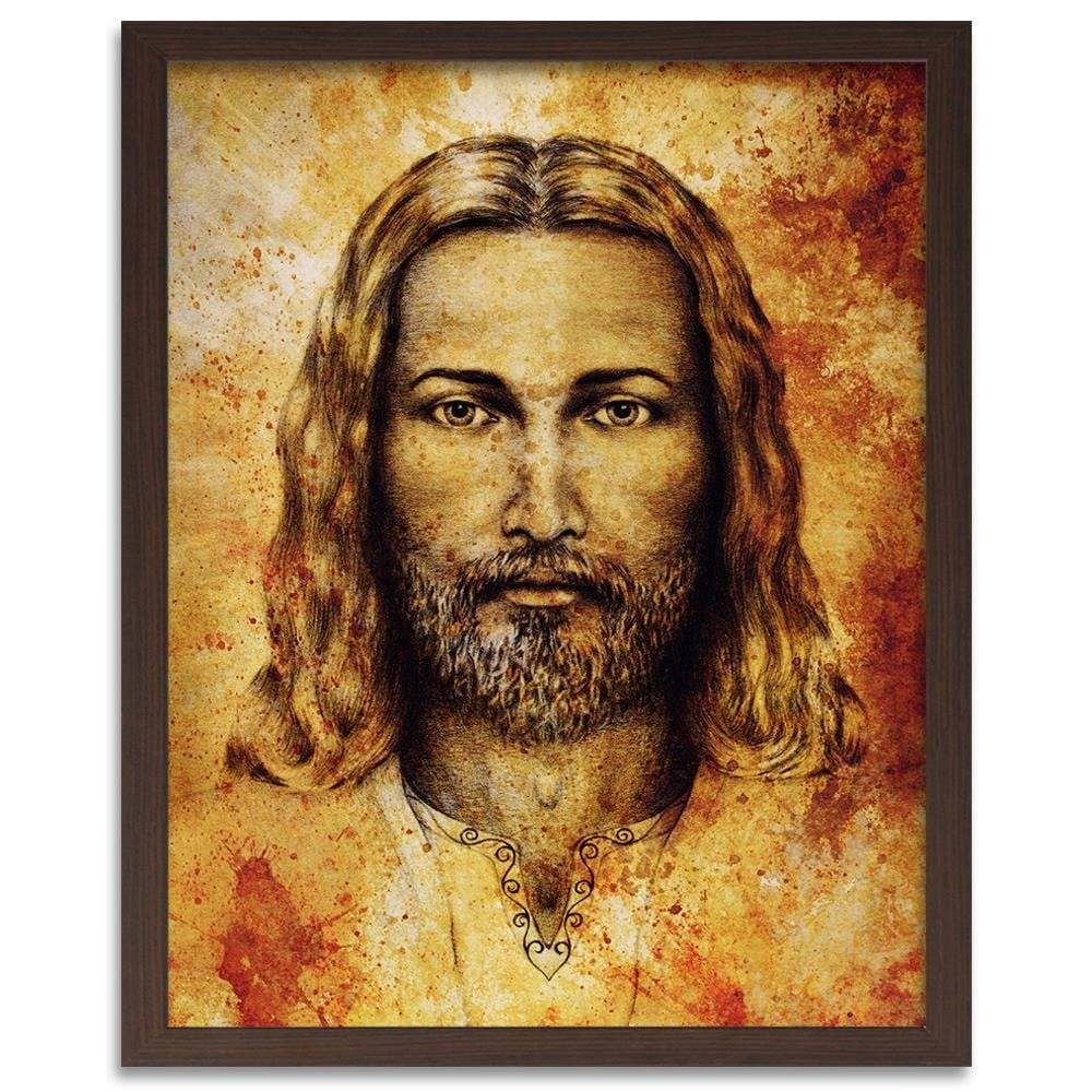 Glezna brūnā rāmī - The Shroud Of Turin Face Of Jesus Christ Home Trends DECO