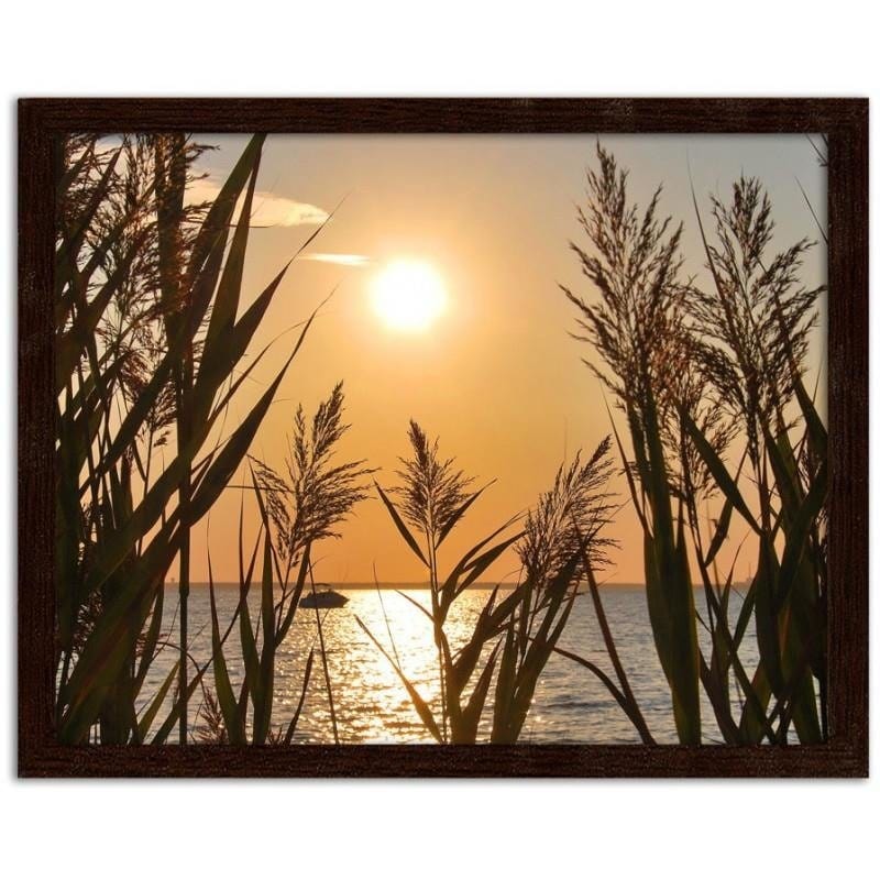 Glezna brūnā rāmī - The sunset at the lake Home Trends DECO