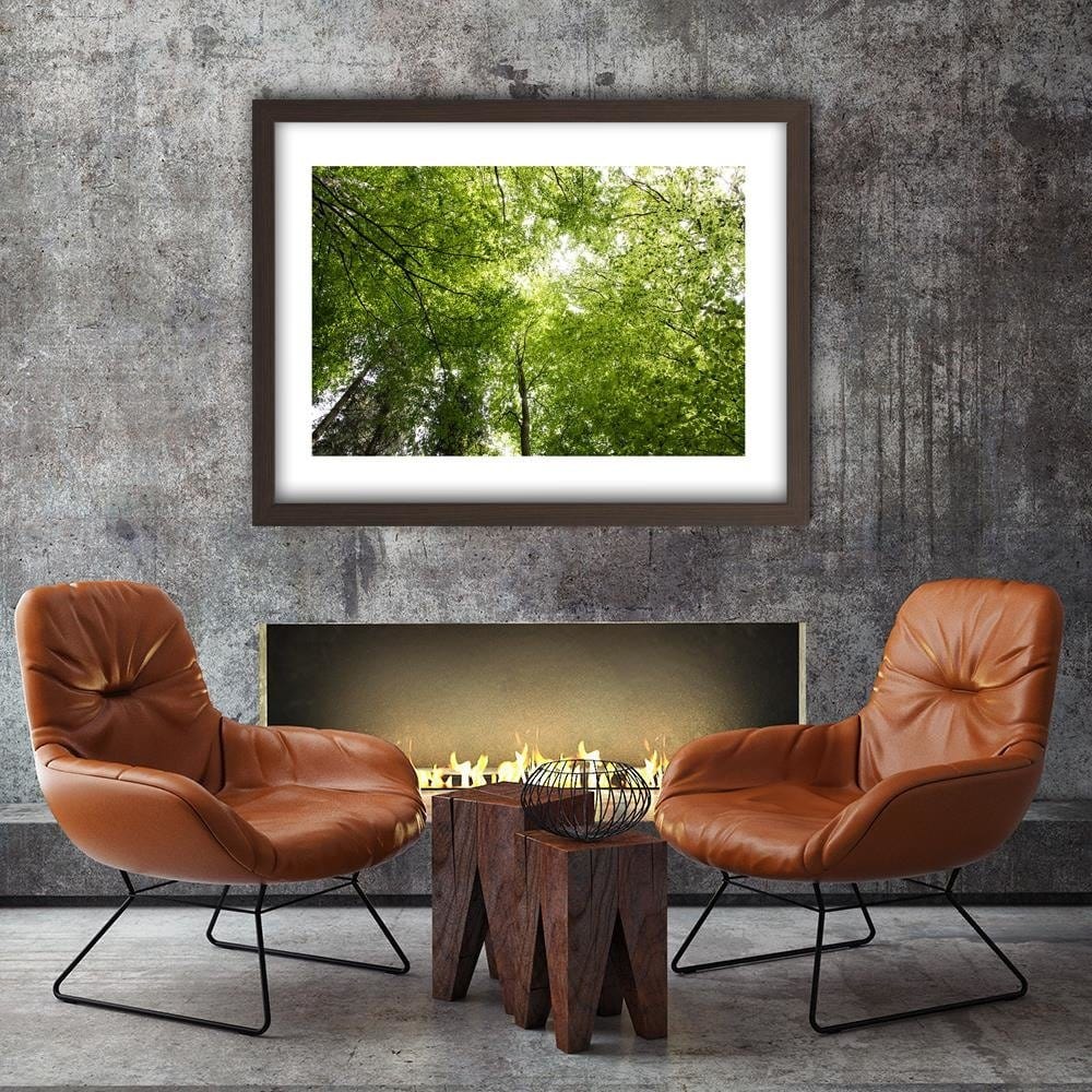 Glezna brūnā rāmī - The Tops Of Green Trees Home Trends DECO