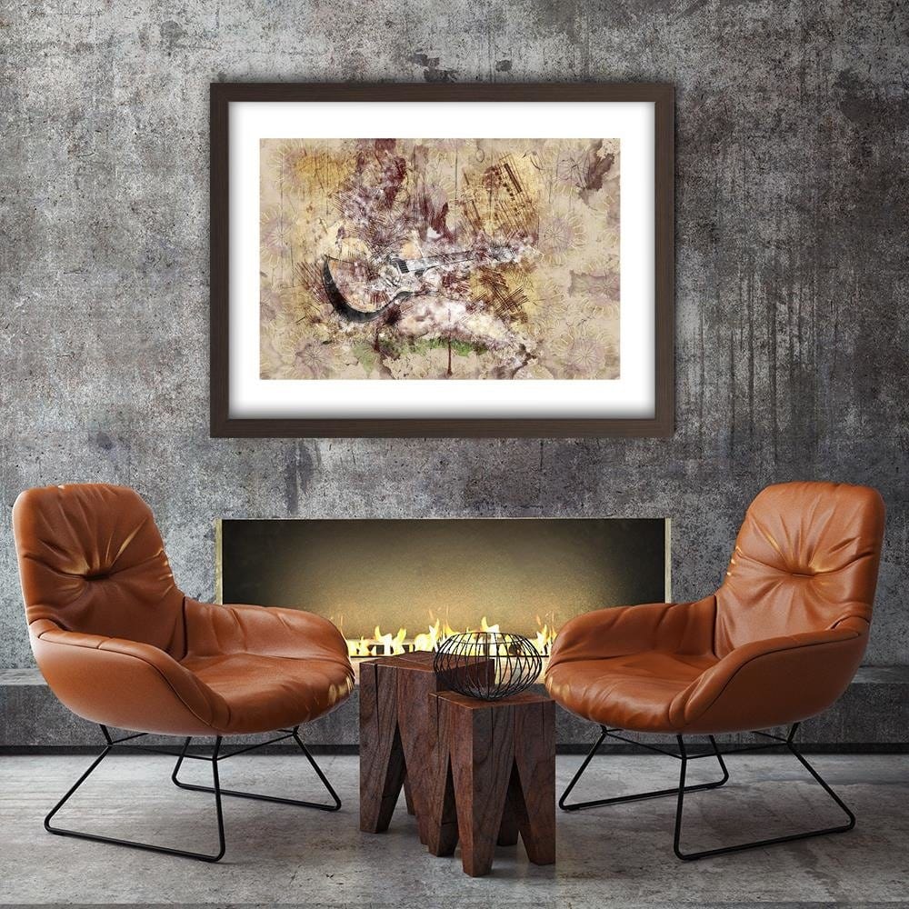 Glezna brūnā rāmī - The Woman With A Guitar Abstraction Home Trends DECO