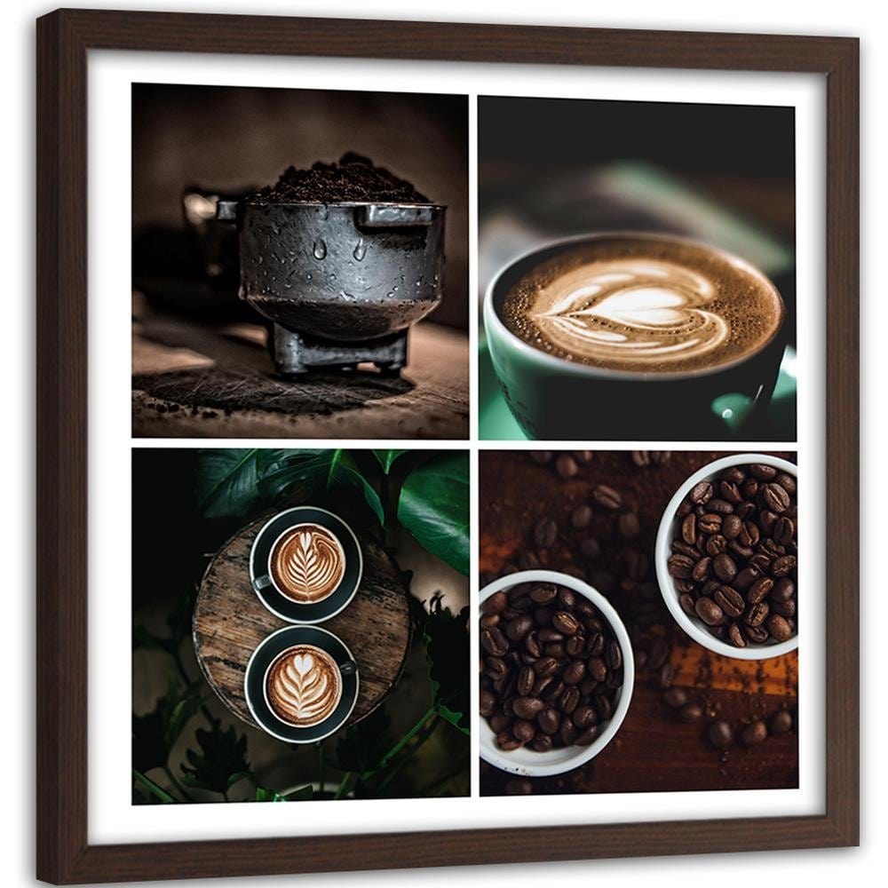 Glezna brūnā rāmī - Theme Of Coffee In The Kitchen Home Trends DECO