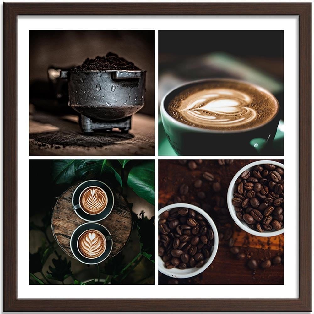 Glezna brūnā rāmī - Theme Of Coffee In The Kitchen Home Trends DECO