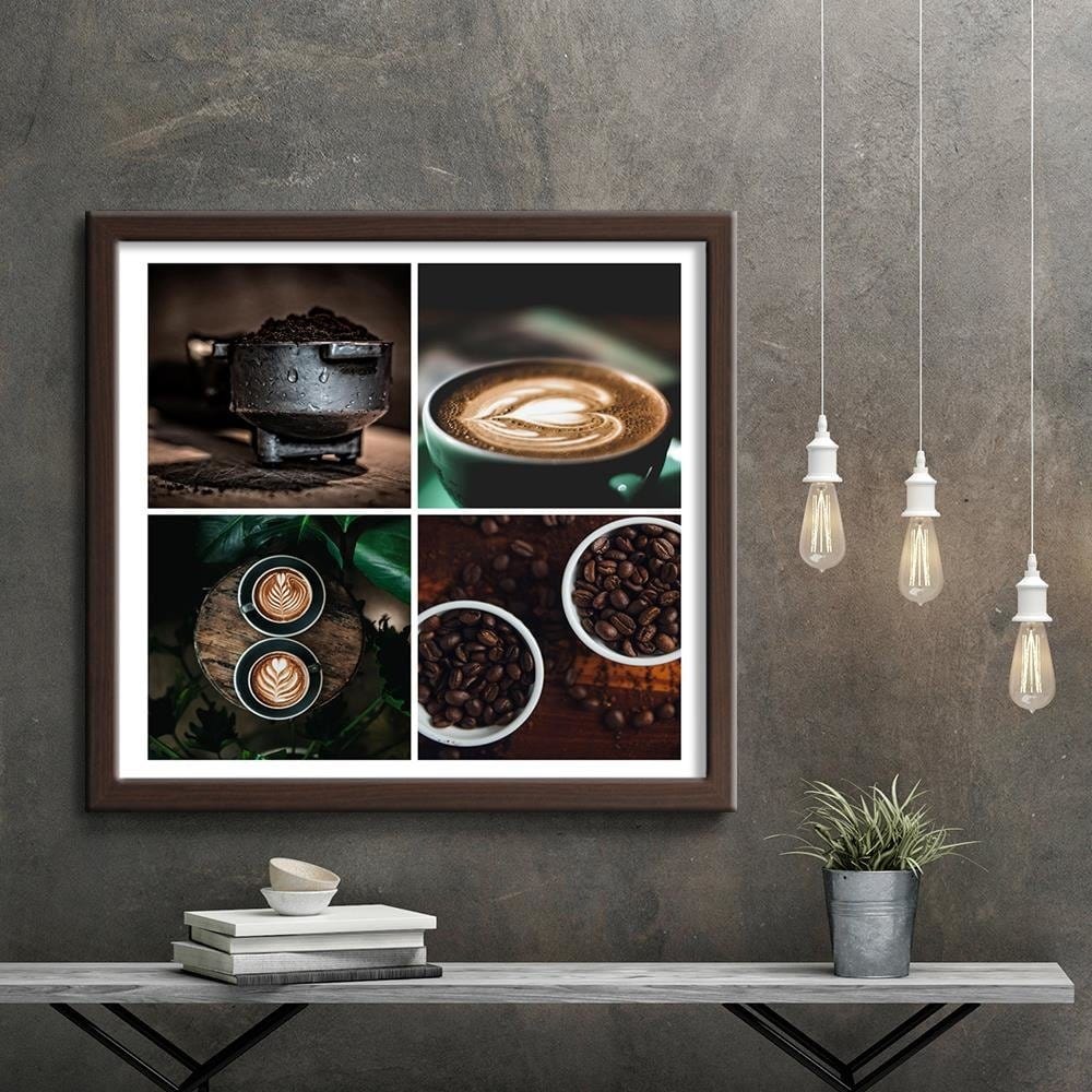 Glezna brūnā rāmī - Theme Of Coffee In The Kitchen Home Trends DECO