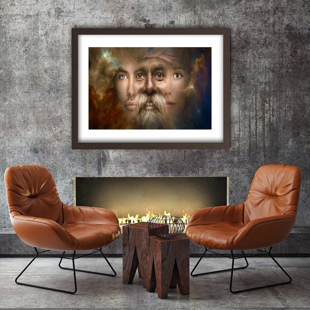 Glezna brūnā rāmī - Three Faces Of Fantasy Home Trends DECO
