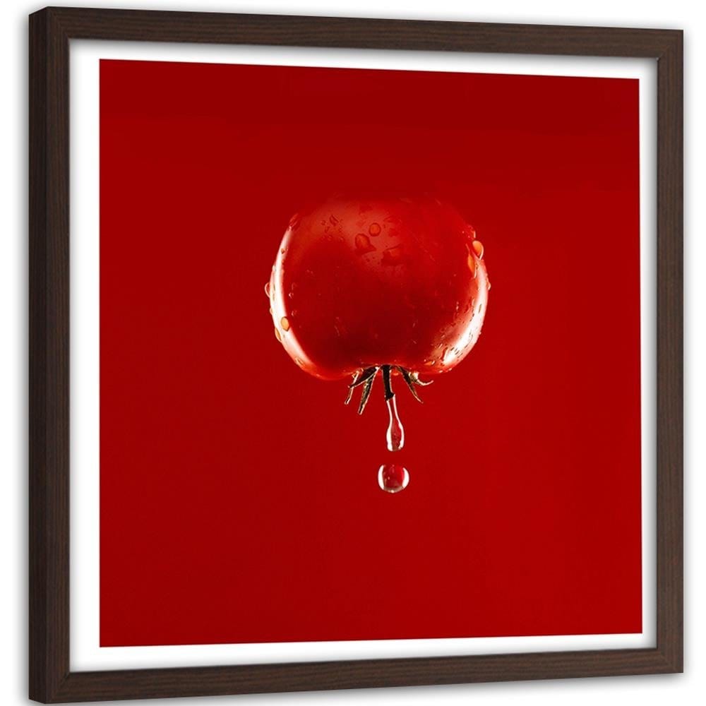 Glezna brūnā rāmī - Tomato And Drops Of Water Home Trends DECO