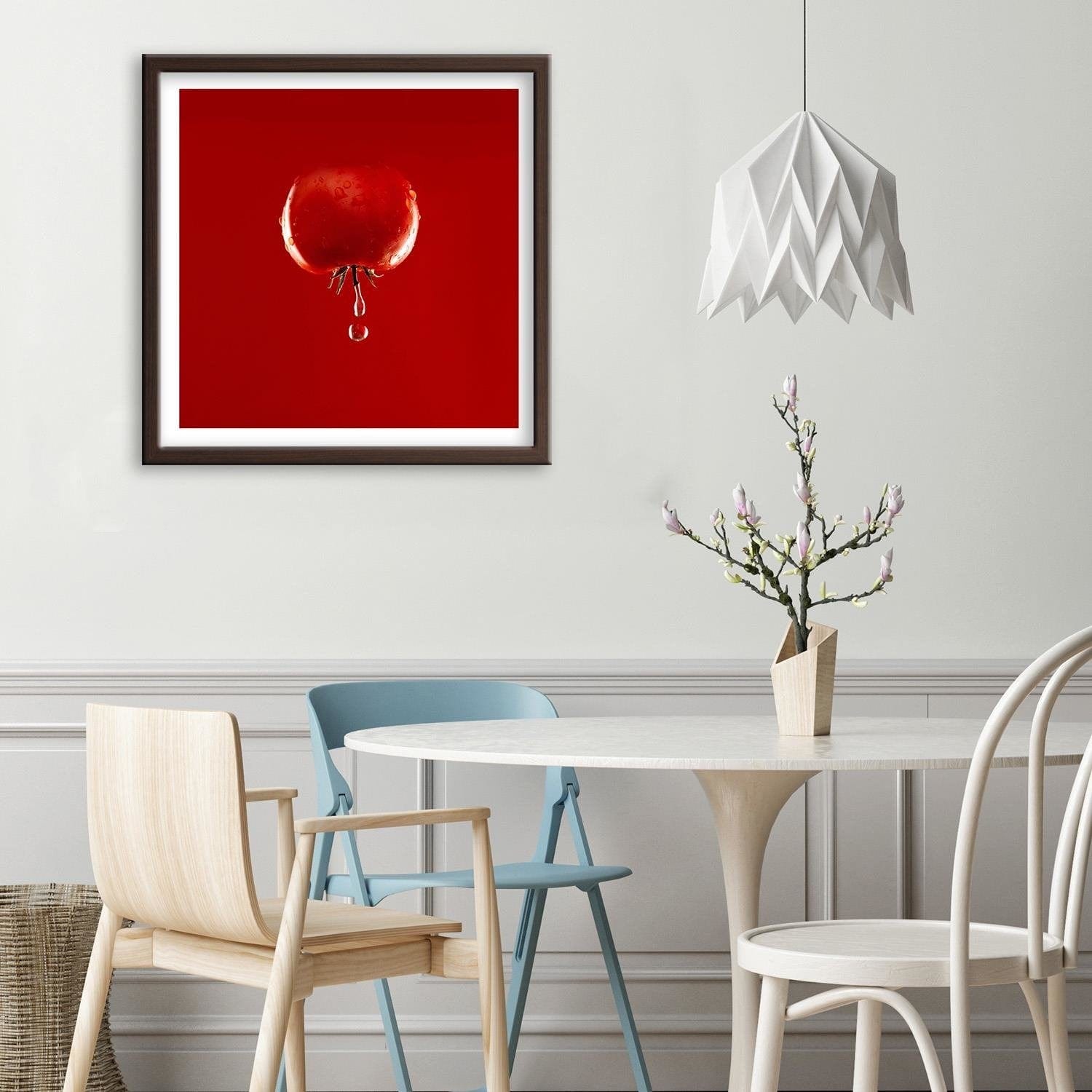 Glezna brūnā rāmī - Tomato And Drops Of Water Home Trends DECO