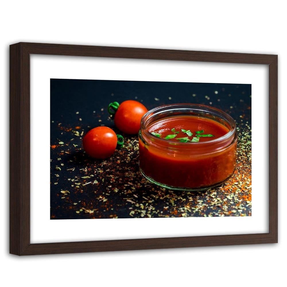 Glezna brūnā rāmī - Tomato Cream Home Trends DECO