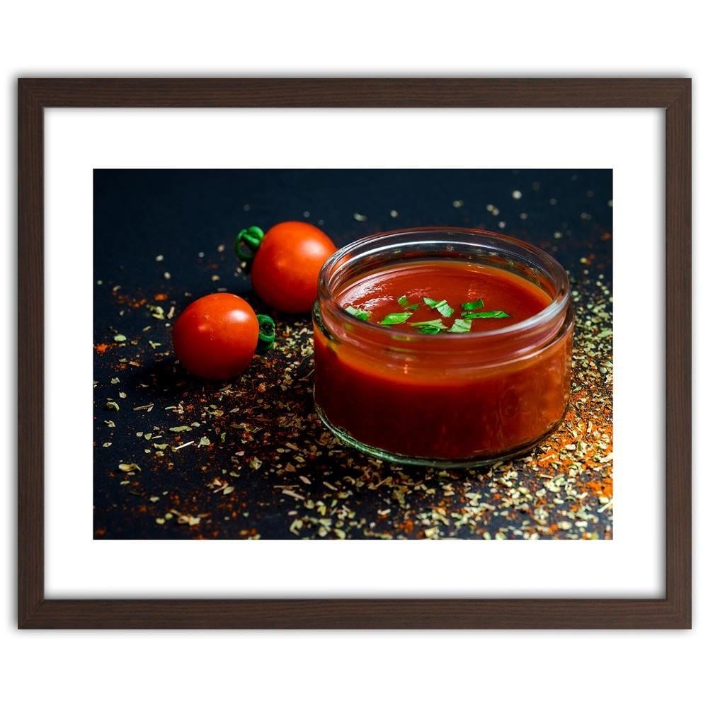 Glezna brūnā rāmī - Tomato Cream Home Trends DECO