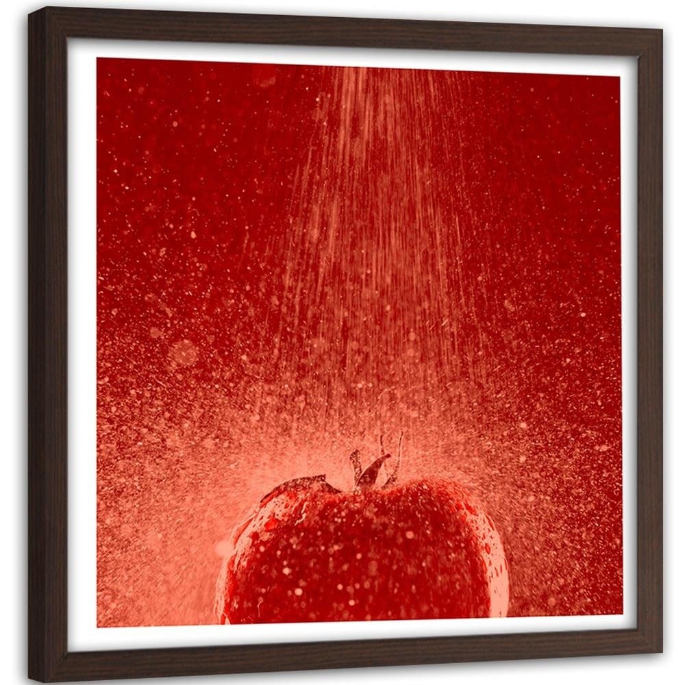 Glezna brūnā rāmī - Tomato In The Stream Of Water Home Trends DECO