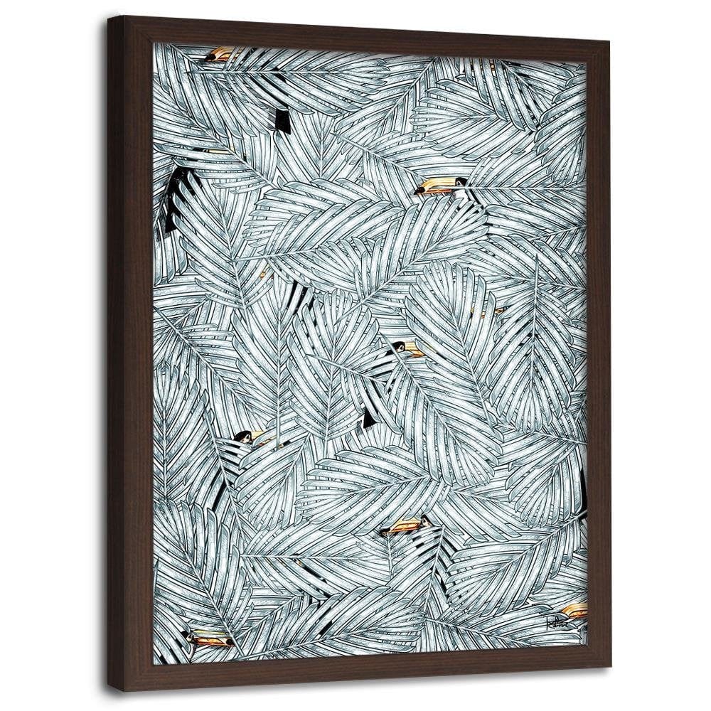 Glezna brūnā rāmī - Toucan Image Animal Print Grey Home Trends DECO