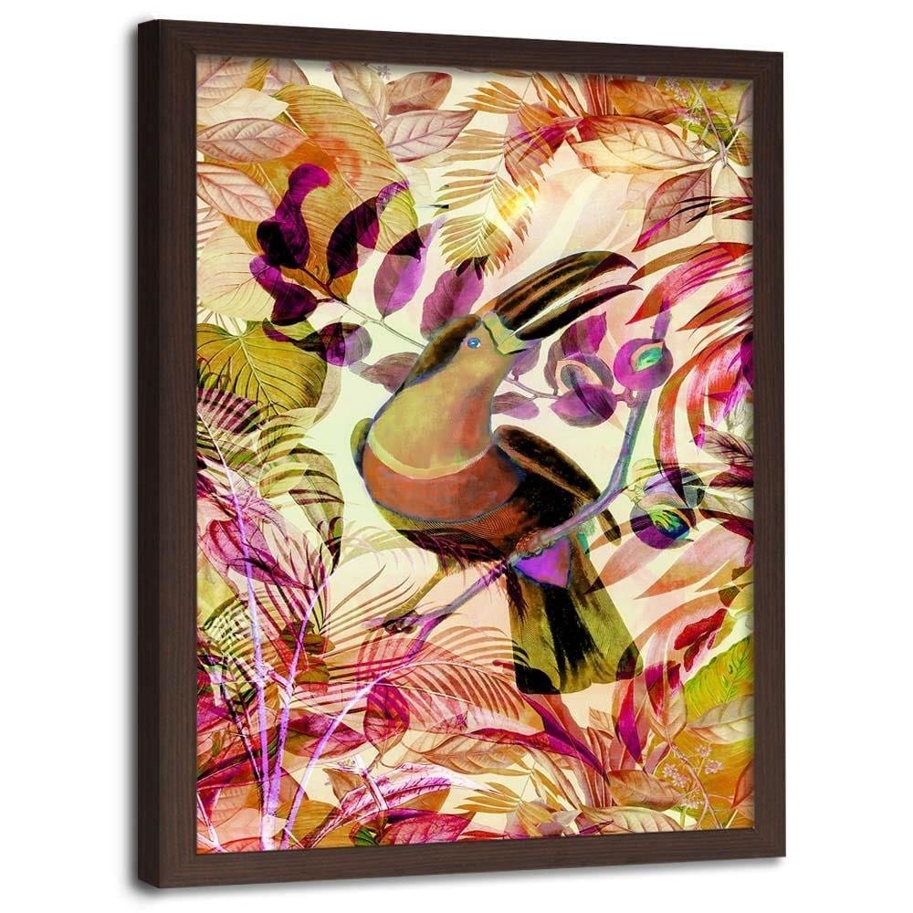 Glezna brūnā rāmī - Toucan On The Branch Home Trends DECO