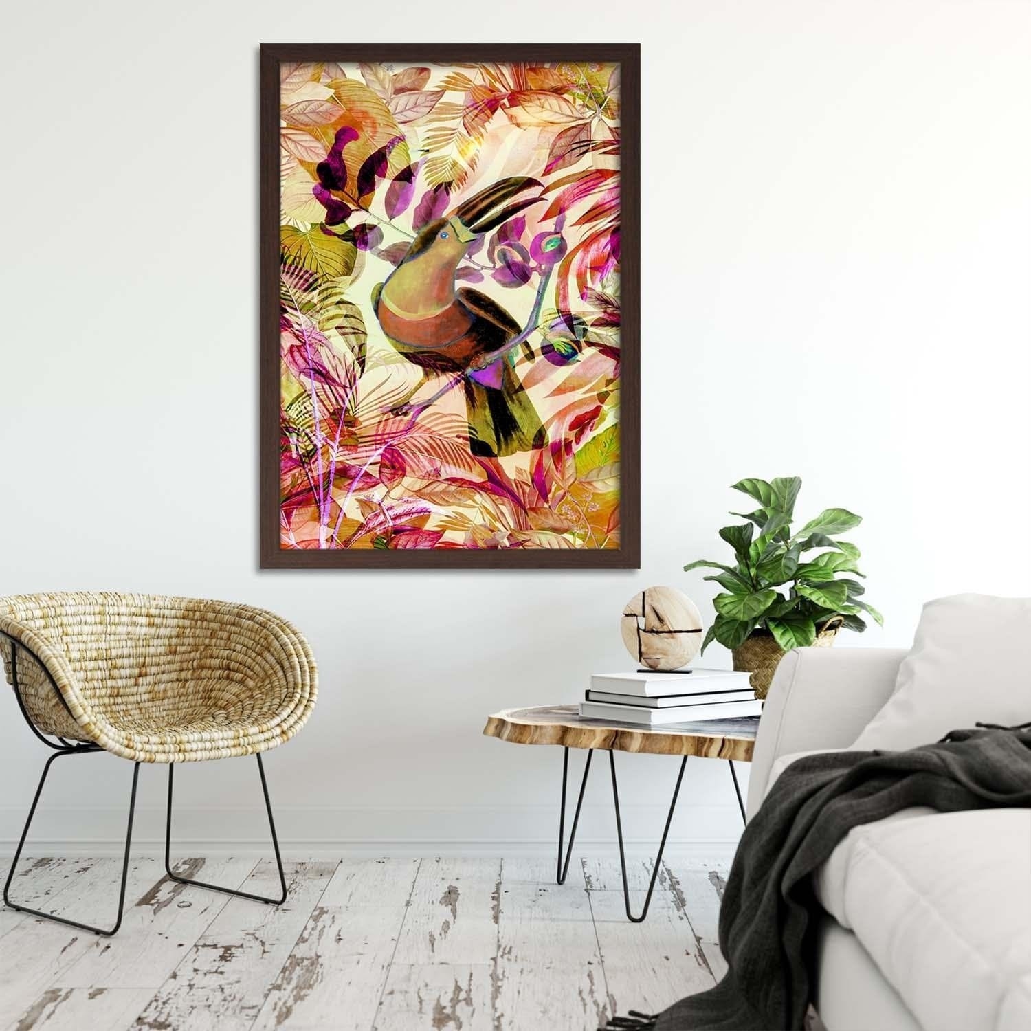 Glezna brūnā rāmī - Toucan On The Branch Home Trends DECO