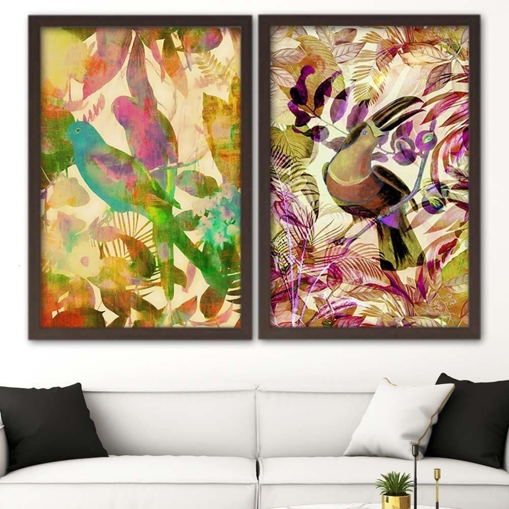 Glezna brūnā rāmī - Toucan On The Branch Home Trends DECO
