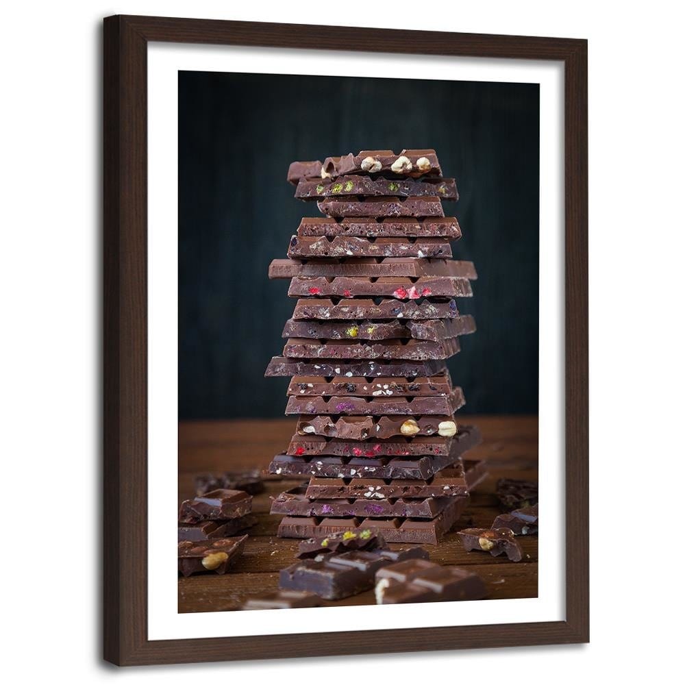 Glezna brūnā rāmī - Tower With Chocolate Dessert Home Trends DECO