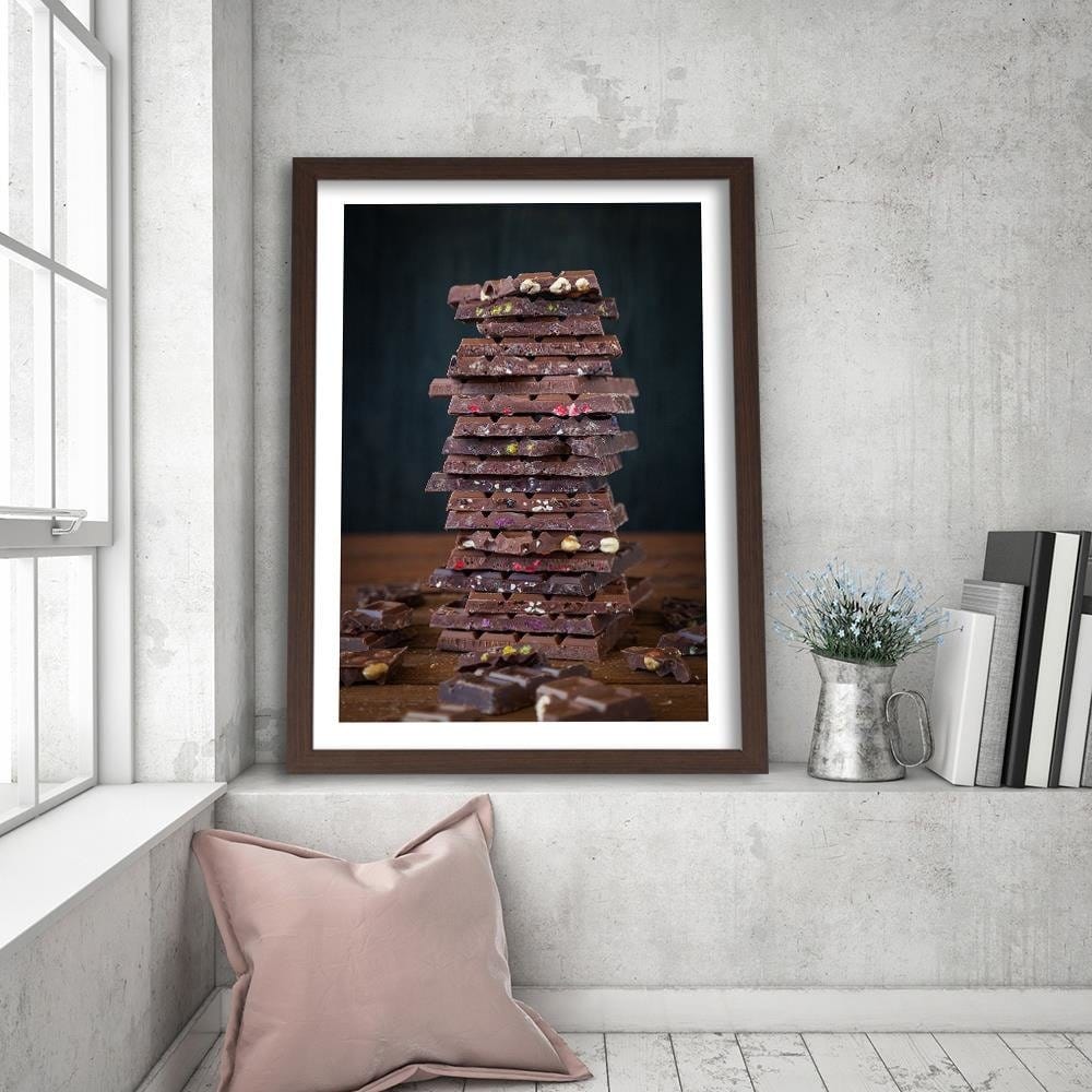 Glezna brūnā rāmī - Tower With Chocolate Dessert Home Trends DECO