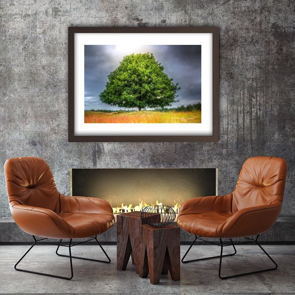 Glezna brūnā rāmī - Tree Before The Storm Home Trends DECO