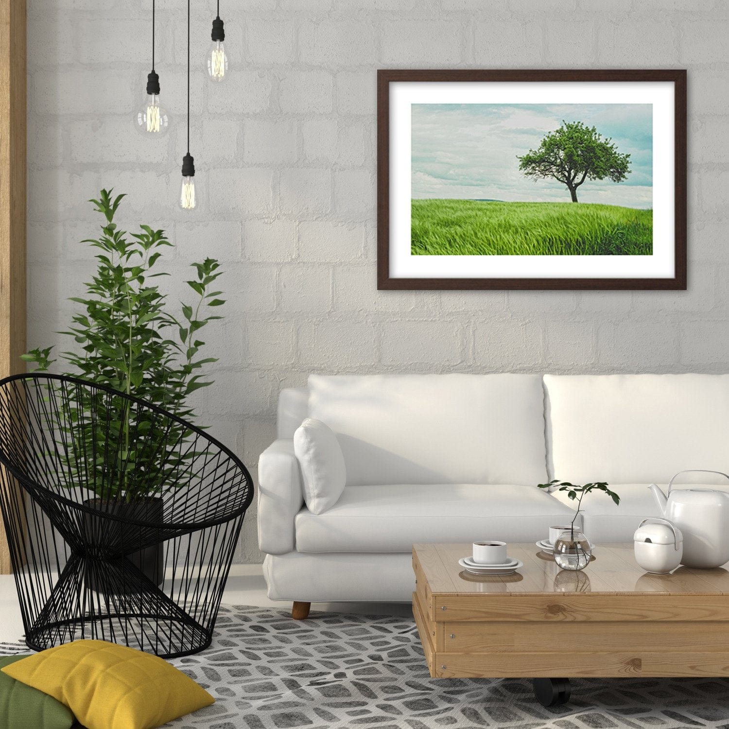 Glezna brūnā rāmī - Tree In Half Home Trends DECO