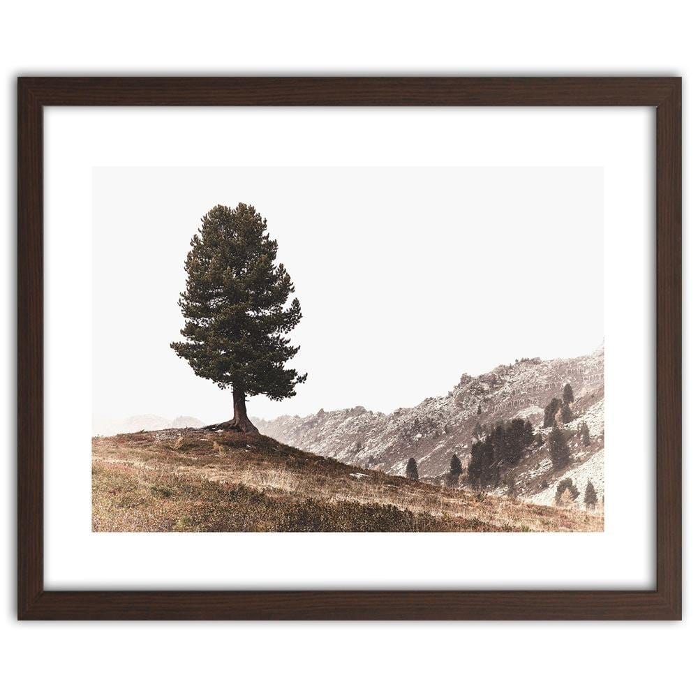 Glezna brūnā rāmī - Tree On The Hills Home Trends DECO