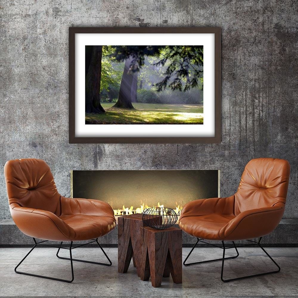 Glezna brūnā rāmī - Trees In The Park Home Trends DECO