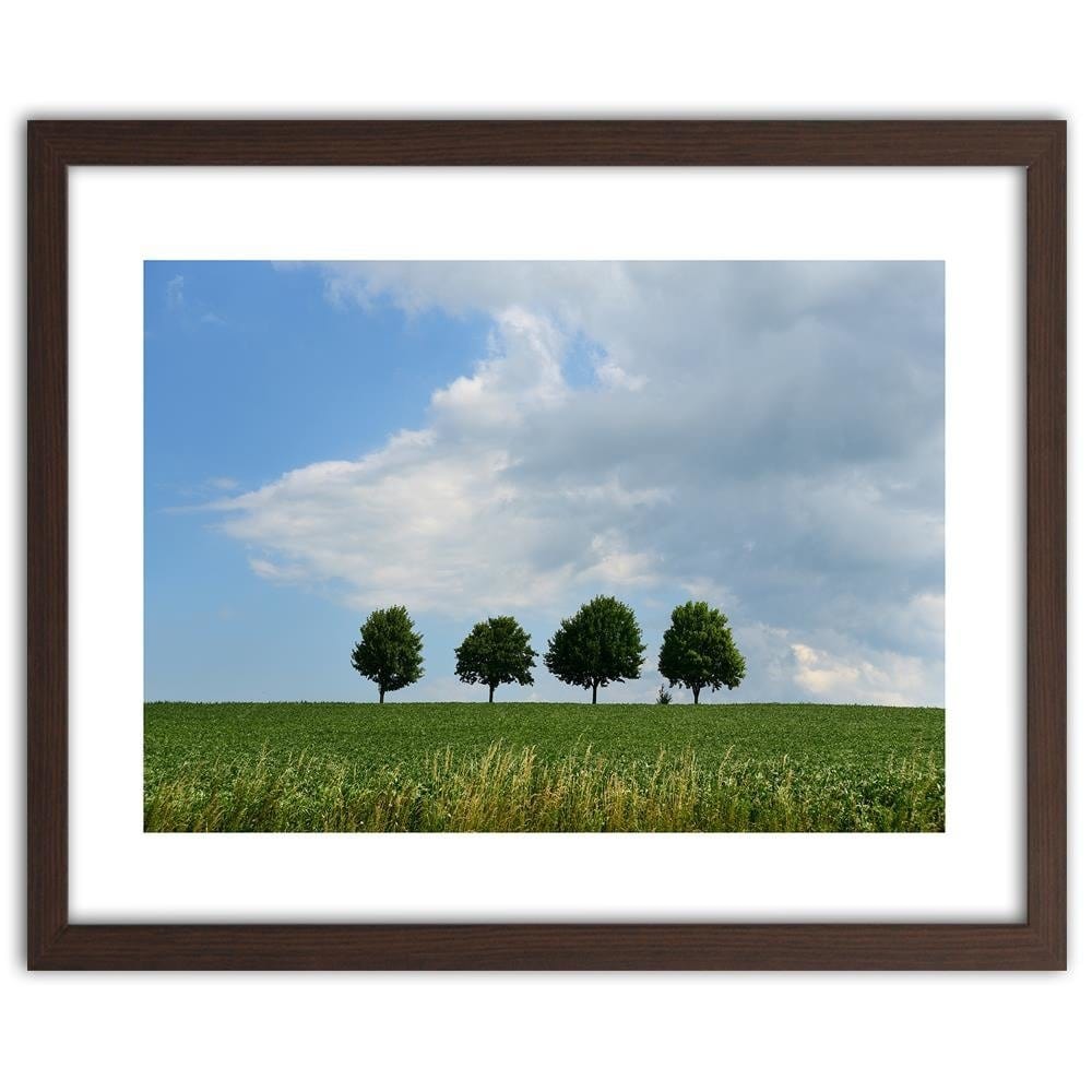 Glezna brūnā rāmī - Trees On The Meadow Home Trends DECO