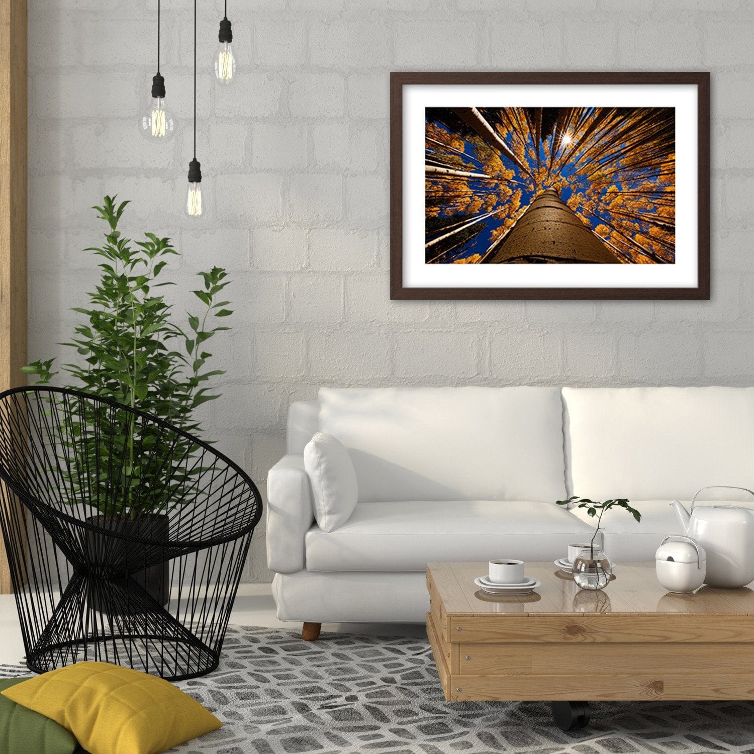 Glezna brūnā rāmī - Treetops Home Trends DECO