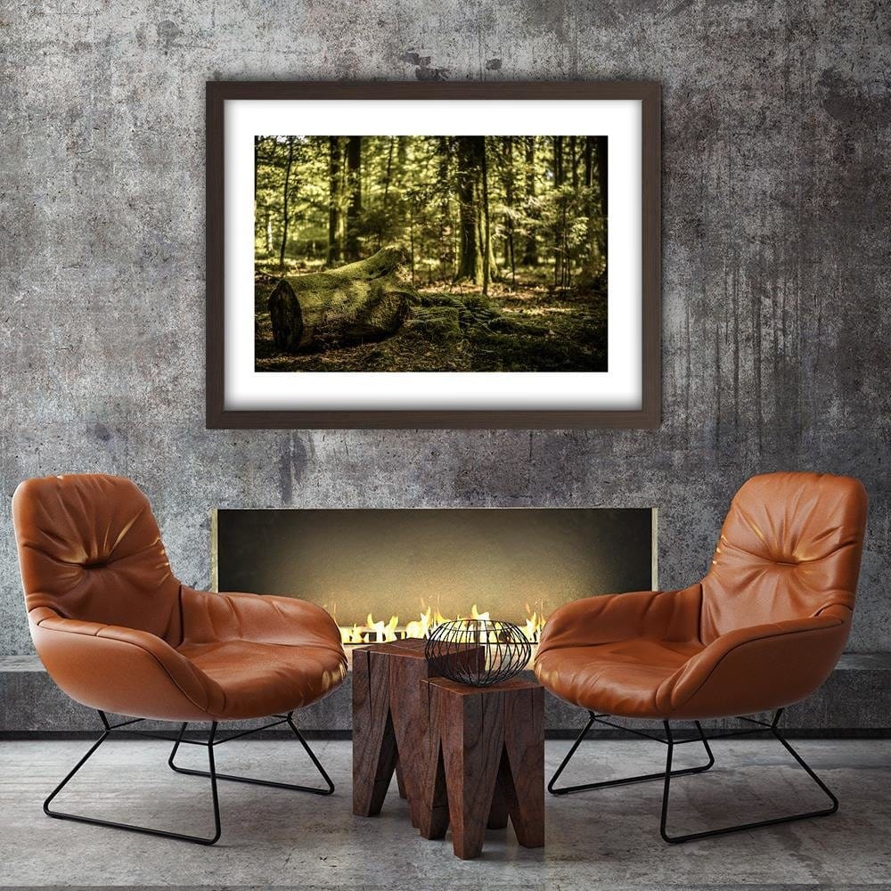 Glezna brūnā rāmī - Trunk Covered With Moss Home Trends DECO