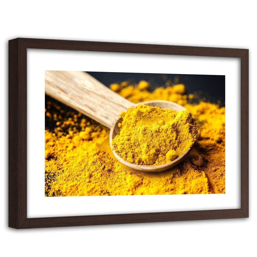 Glezna brūnā rāmī - Turmeric Home Trends DECO