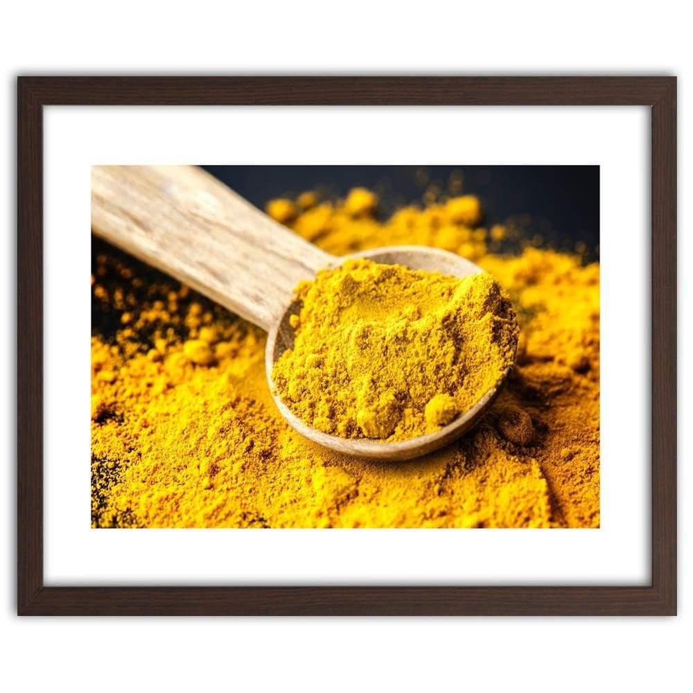 Glezna brūnā rāmī - Turmeric Home Trends DECO