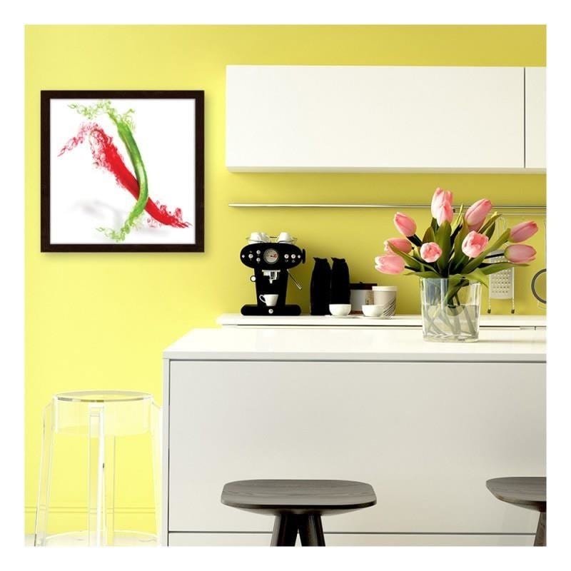 Glezna brūnā rāmī - Two abstract chili peppers Home Trends DECO