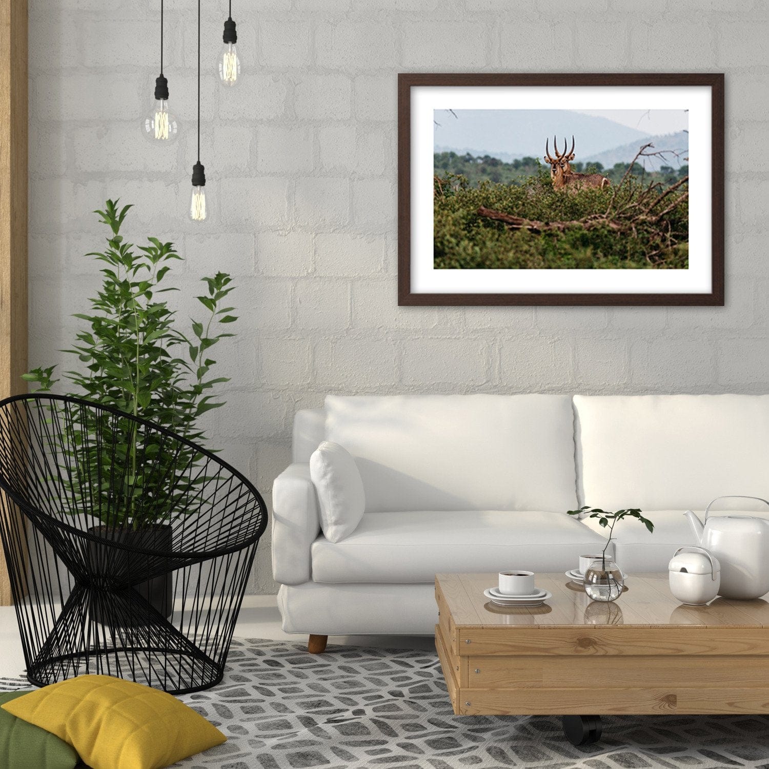 Glezna brūnā rāmī - Two Antelopes Home Trends DECO