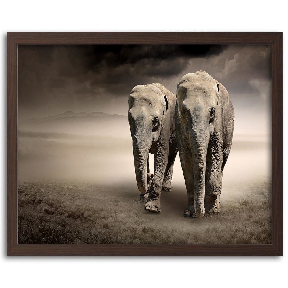 Glezna brūnā rāmī - Two Elephants Home Trends DECO