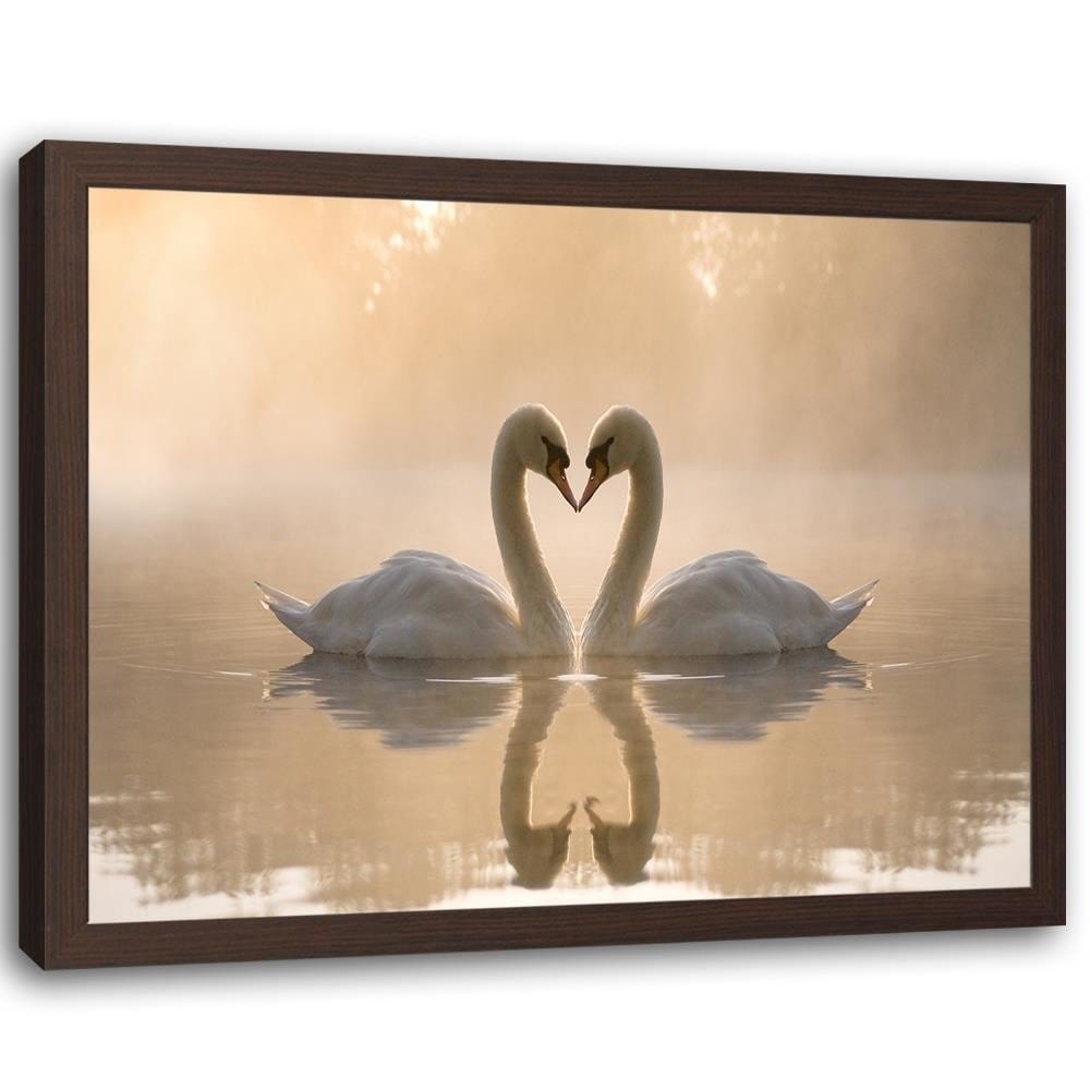 Glezna brūnā rāmī - Two Swans Home Trends DECO